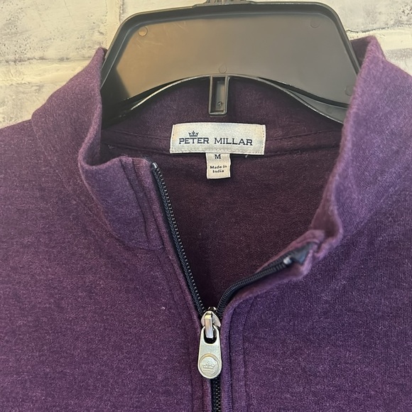 Peter Miller Men's Quarter-Zip Sweater Purple Pullover Long Sleeve Golf Medium - Picture 4 of 7